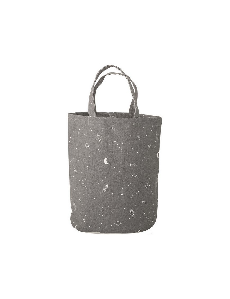 Bloomingville - panier coton gris : "espace" (Ø30xH40 cm)