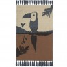 Tapis toucan, moka/pétrole (100 x 150cm)