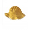 chapeau enfant réversible fleurs/ moutarde whip cream