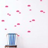 FERM LIVING - Planche de Stickers Mini Nuages - fluo rose